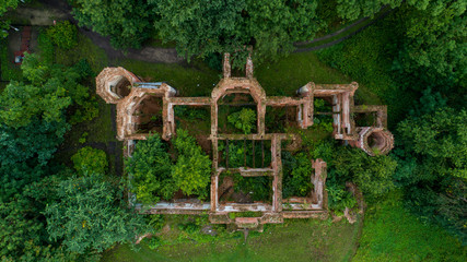 The ruins of the Palace in the manor Gostilitsy, Leningrad region Architect A. I. Stackenschneider....