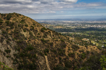 Fototapeta na wymiar Overlooking the San Gabriel Valley from a hike in Southern California