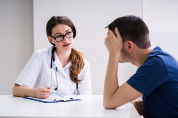 Doctor Comforting Patient At Table