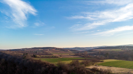 landscape with blue sky