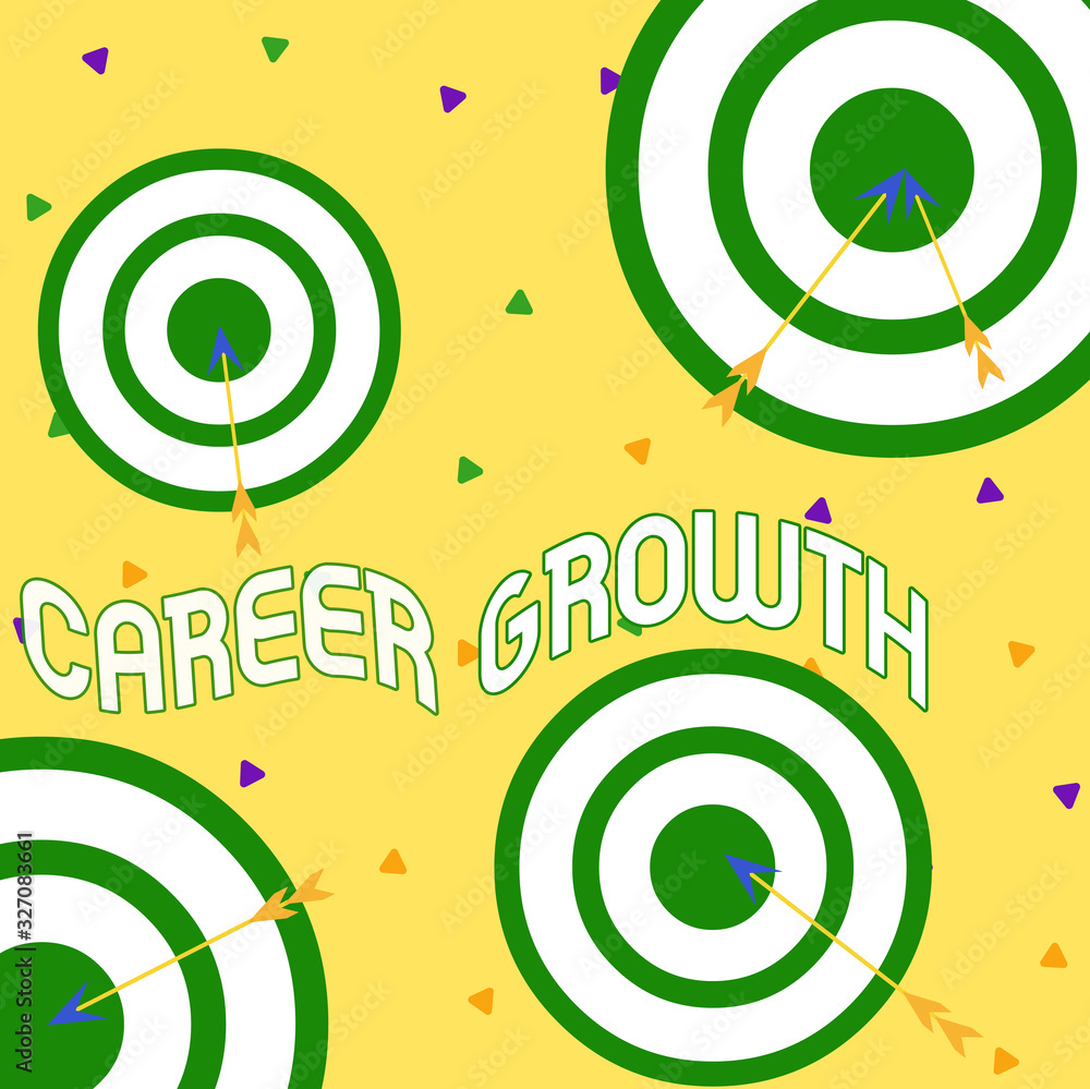 Poster conceptual hand writing showing career growth. concept meaning the process of making progress to bet