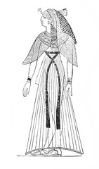 Picture of an Egyptian Queen in the old book The Encyclopaedia Britannica, vol. 6, by C. Blake, 1877, Edinburgh