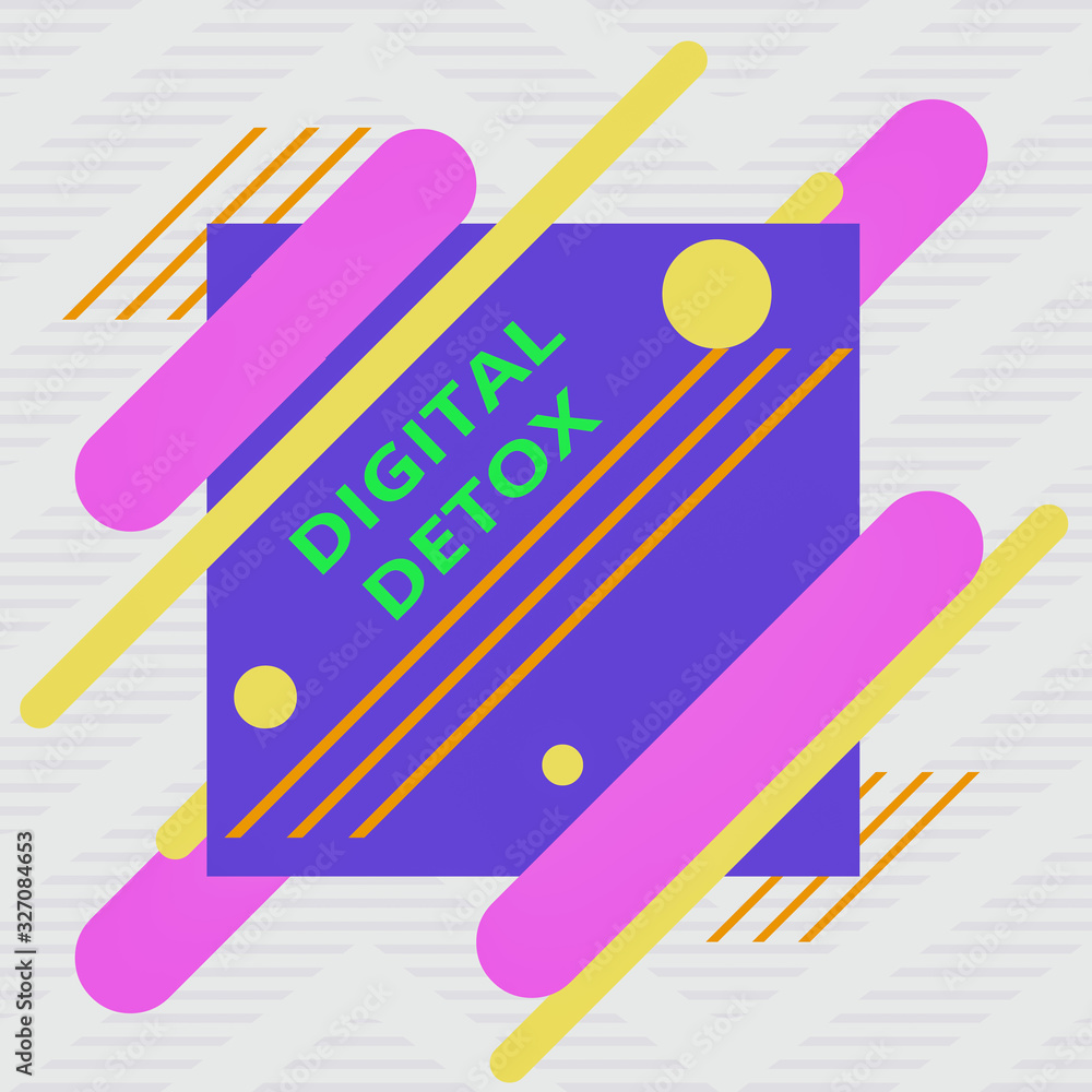 Poster word writing text digital detox. business photo showcasing period of time during a demonstrating sto