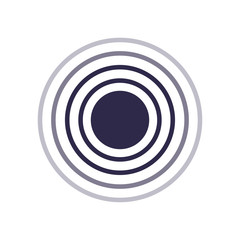 Isolated point inside waves fill style icon vector design
