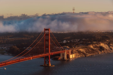 Fog entering San Francisco.