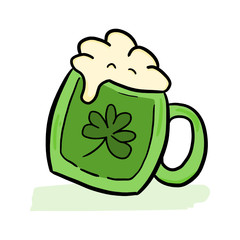 Green irish beer of st. Patrick's.