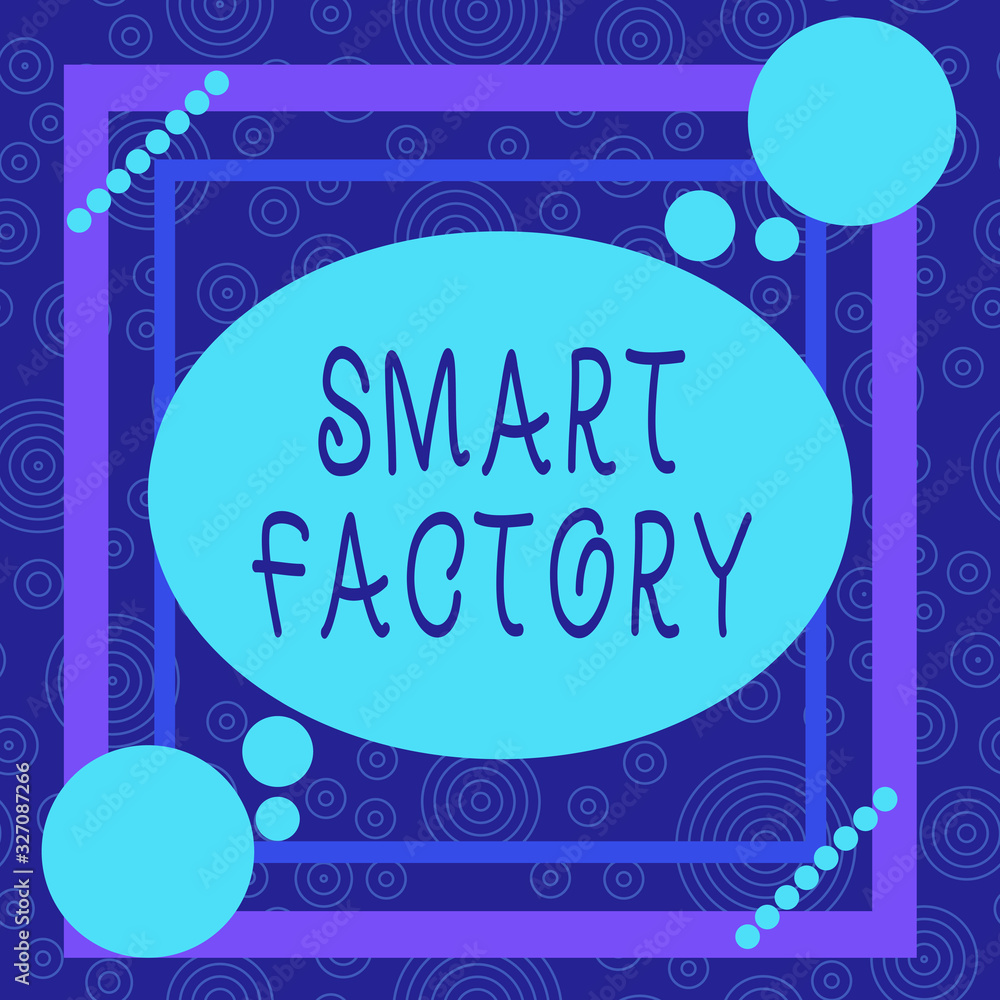 Poster conceptual hand writing showing smart factory. concept meaning a highly digitized and connected prod