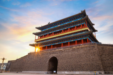 Beijing, China - Jan 17 2020: Qianmen or Zhengyangmen Gate, first built in 1419 during the Ming dynasty, situated at the southern side of Tiananmen Square