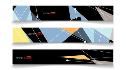Collection of abstract geometric background banners. Can be used in any design. rectangular background.
