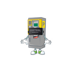 A smart character of parking ticket machine with Virtual reality headset