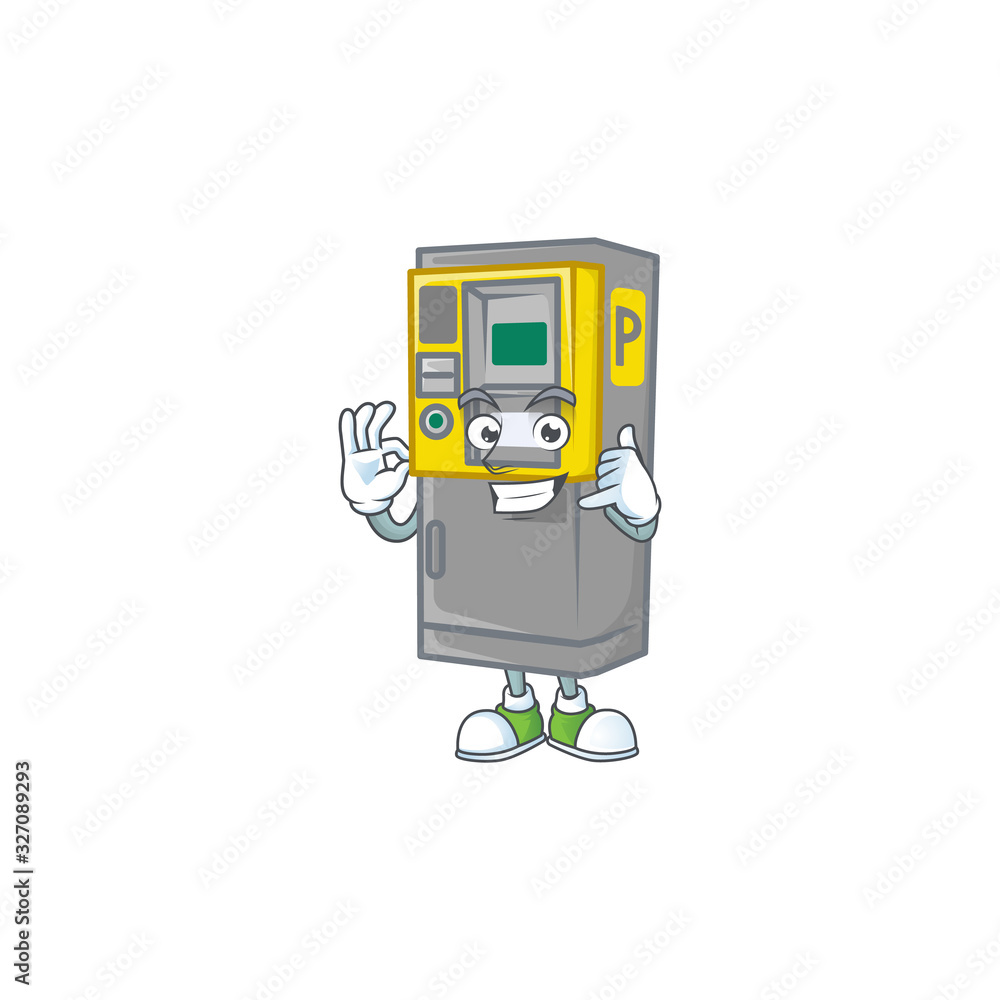 Wall mural call me funny parking ticket machine mascot picture style