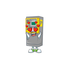 A romantic parking ticket machine cartoon mascot design style