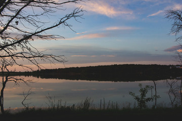 sunset over lake