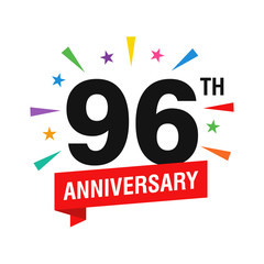 96th Years Anniversary Logo Design Vector