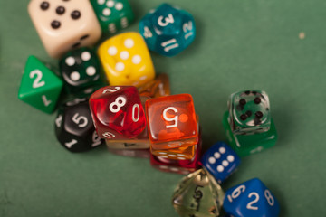 game of dices on a green background