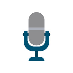 Isolated music microphone flat style icon vector design