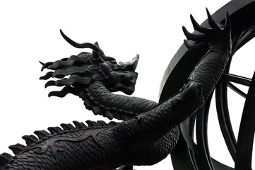 Ancient Chinese astronomical instruments and dragon sculptures