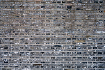 Gray brick wall texture background of Chinese garden architecture
