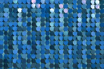 Blue circular reflective metal mosaic decorative background wall