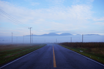 empty road and blue sky
