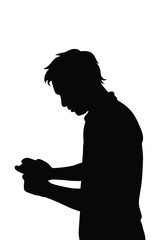 Young man silhouette vector