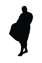 Buddhist monk silhouette vector