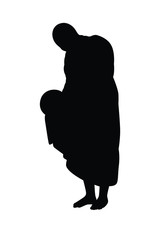 Buddhist monk silhouette vector
