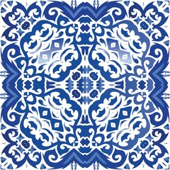 Portuguese ornamental azulejo ceramic.