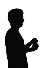 Eating man silhouette vector
