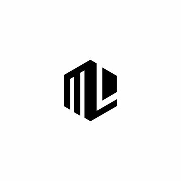 ML M L Letter Logo Design Vector
