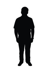 Standing man silhouette vector 