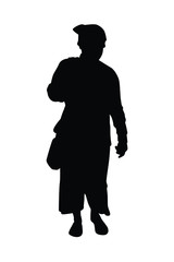 Standing woman silhouette vector 