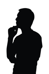 Obraz na płótnie Canvas Thinking man silhouette vector
