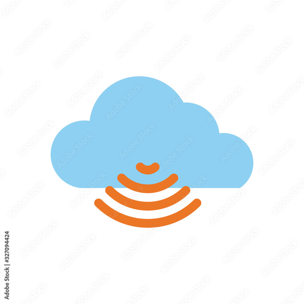 Poster isolated cloud computing and wifi flat style icon vector design