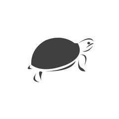 Vector of turtle Black design on a white background. Reptile. Animals. Sea creatures. illustration.