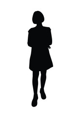 Standing woman silhouette vector