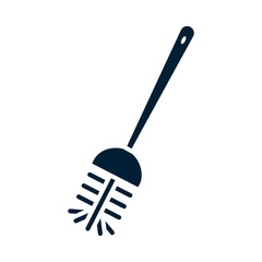 toilet brush silhouette style icon vector design