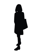 Standing woman silhouette vector