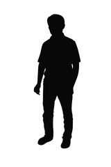 Standing man silhouette vector 