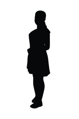 Standing woman silhouette vector