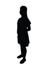 Standing woman silhouette vector
