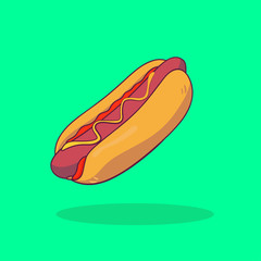 Fast food hotdog illustration concept