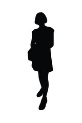 Standing woman silhouette vector