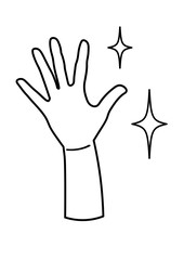 キレイな手のイラスト　白黒