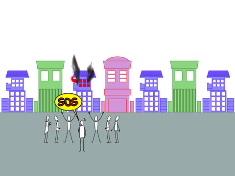 火事の通報SOS一軒家