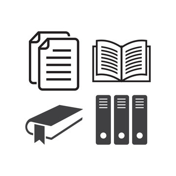 book icon, library icon, 