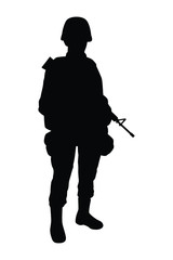 Soldier silhouette vector, Parachuting airborn