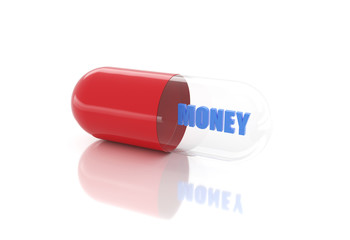 Money concept capsule - 3d rendered images
