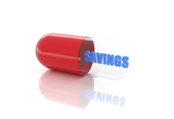Savings concept capsule - 3d rendered images