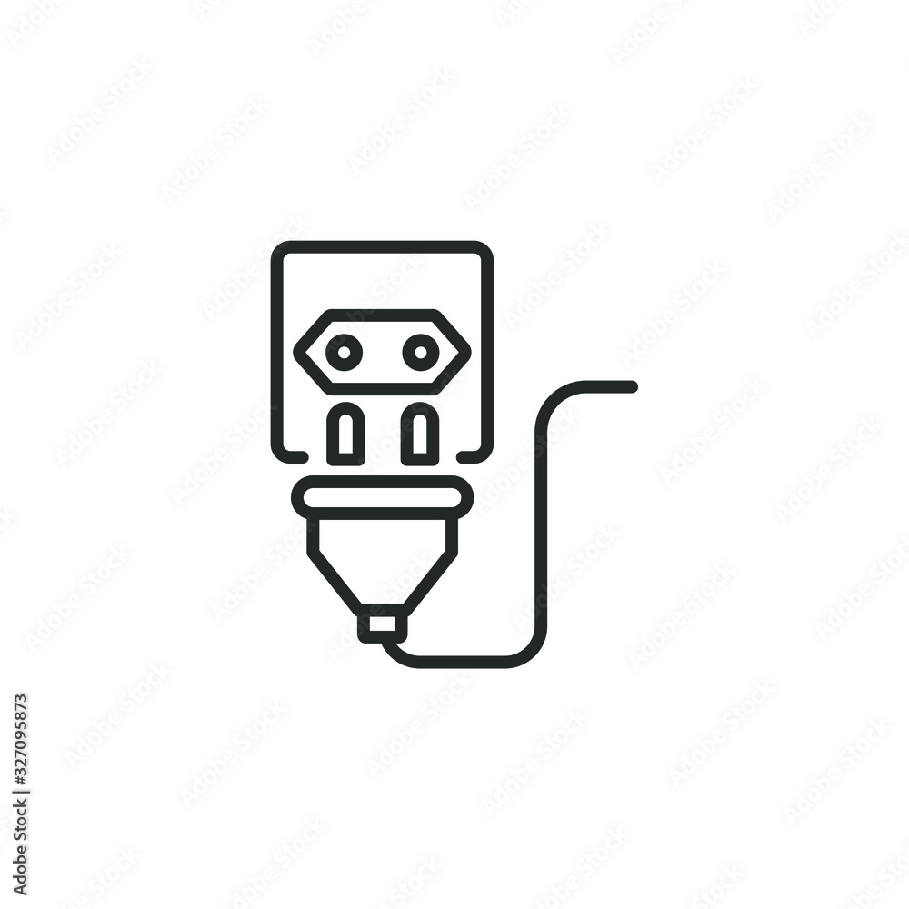 Poster electric socket with a plug icon template color editable. electric socket with a plug symbol vector 